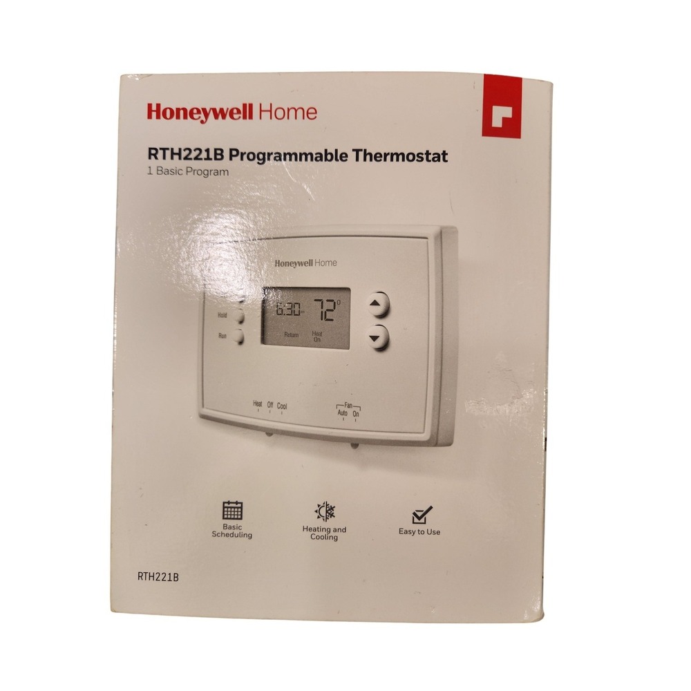 Honeywell Home‎ RTH221B Programmable Thermostat White Heat Cool 24V Open Box